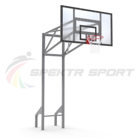 Купить Стойка баскетбольная уличная усиленная со щитом из оргстекла, кольцом и сеткой SP D 413 в Новокубанске 